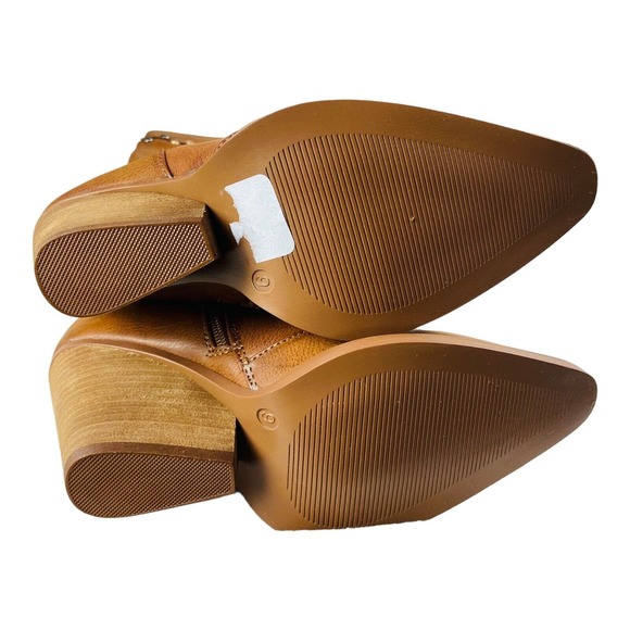 Cato Womens Comfort Leather Western Studded Tall Boots Brown Size 9M NWT - Picture 5 of 11